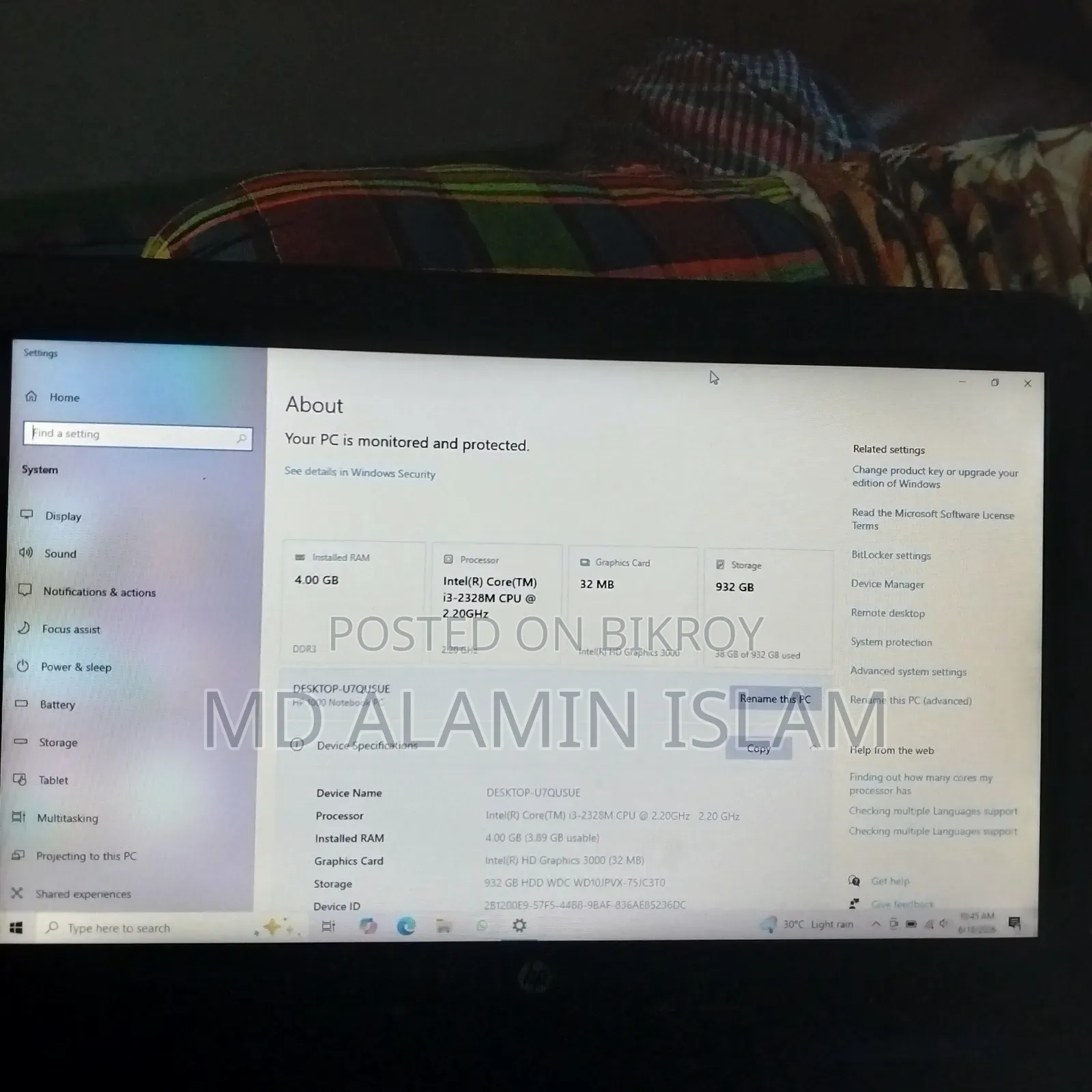 Laptop HP ProBook 4540S 4GB Intel Core i3 HDD 1T