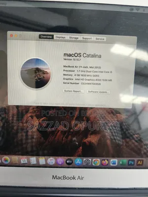 Laptop Apple MacBook 2012 4GB Intel Core i5 HDD+SSD 256GB