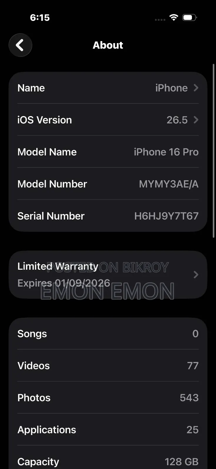 Apple iPhone 16 Pro 128 GB
