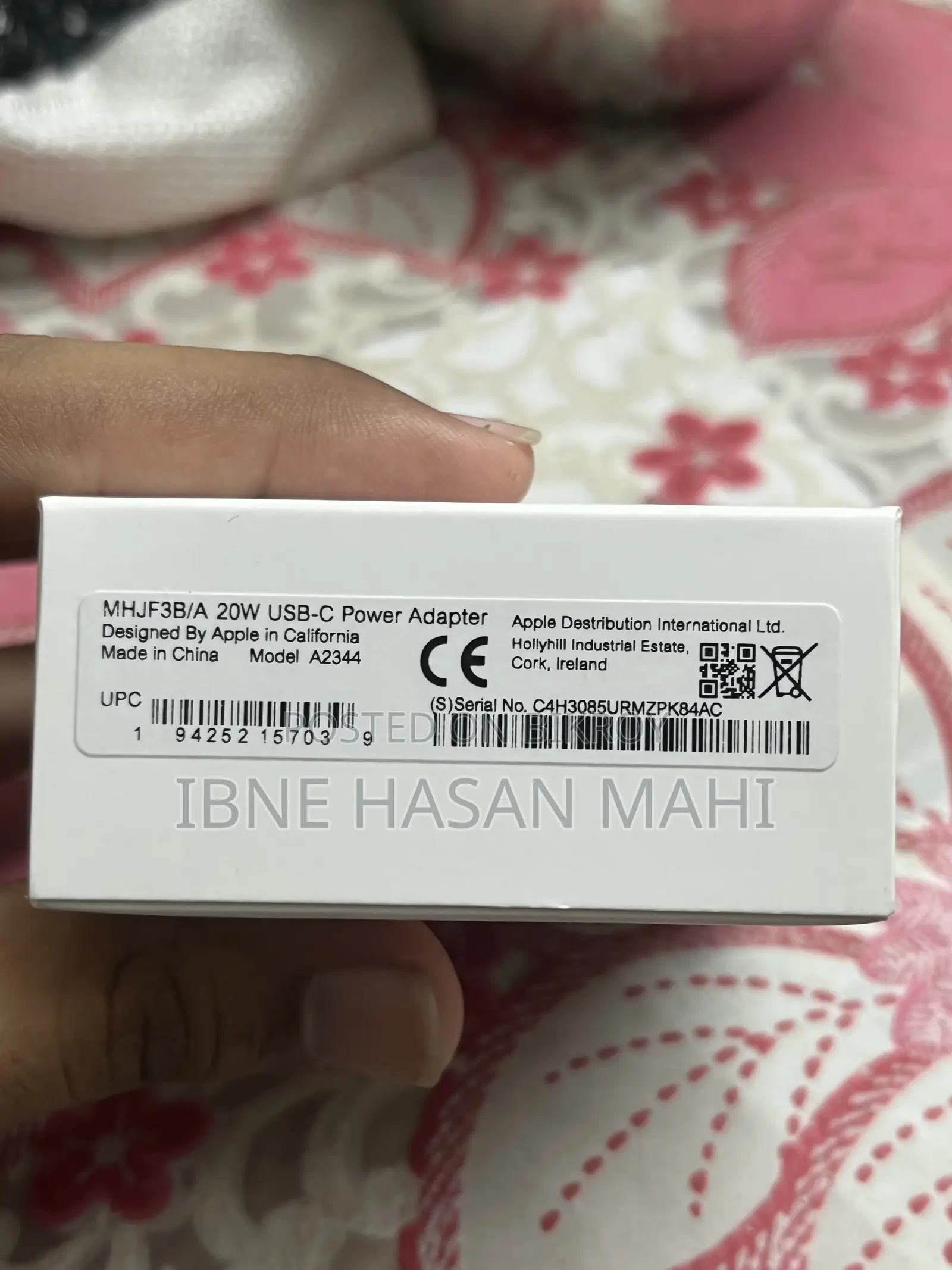 অ্যাপল অরিজিনাল ২০ ওয়াট অ্যাডাপ্টার ক্যাবল