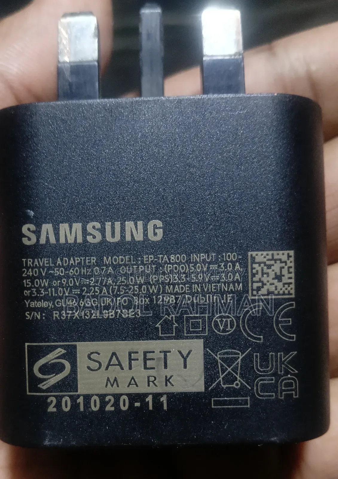 Original Samsung Adapter 25w Super Fast Charger. Vietnam Manufacturing