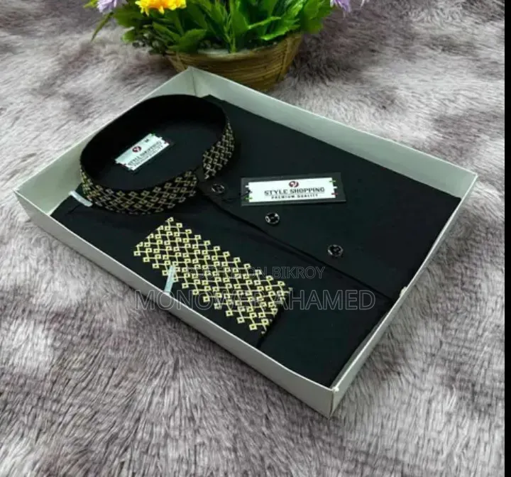 Soft Cotton Fabric Panjabi with Intricate Embroidery