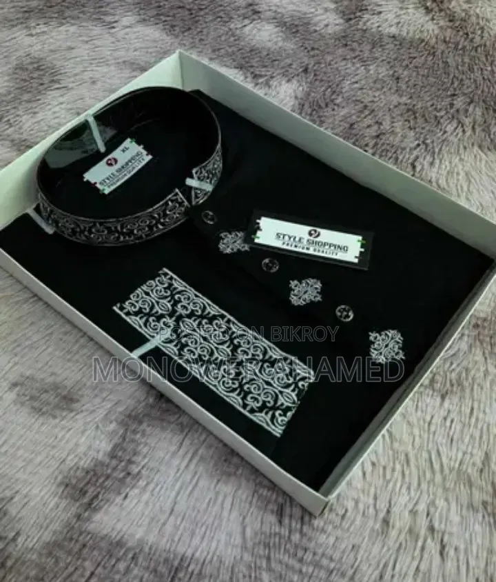 Soft Cotton Fabric Panjabi with Intricate Embroidery