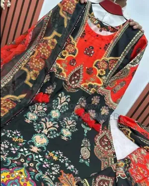 Digital Print 3-piece Kamiz-Cherry