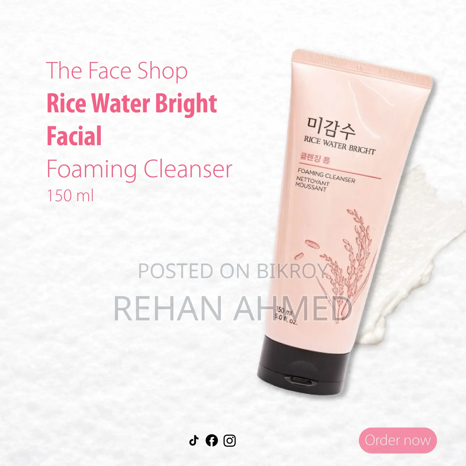The Face Shop Rice Water Bright Foaming Cleanser
