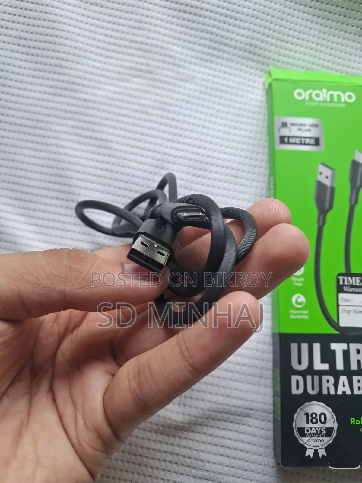Oraimo Type B Cable. Fast Charging Support. High Quality Cable.