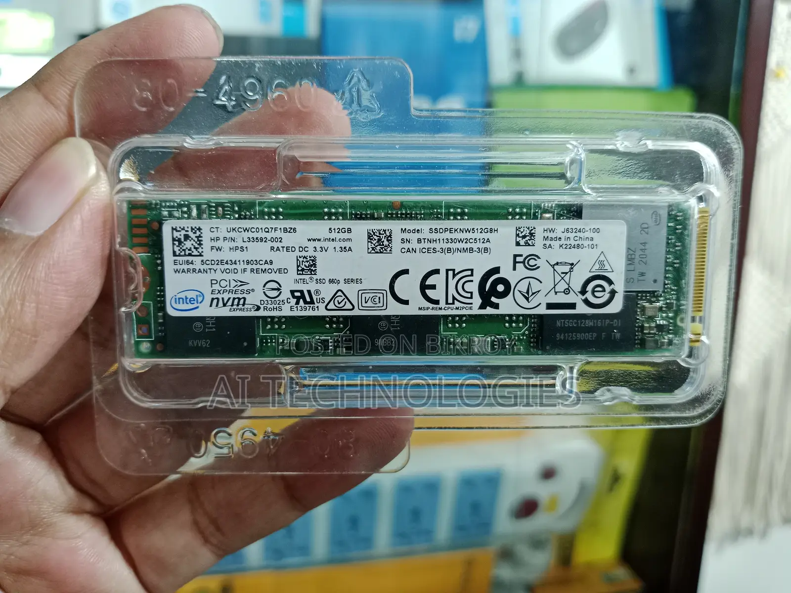 Intel 660p Series 512GB M.2 NVMe PCIe Gen 3 SSD