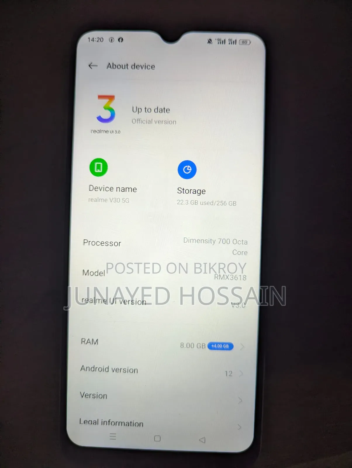 Realme V30 128 GB Rose Gold