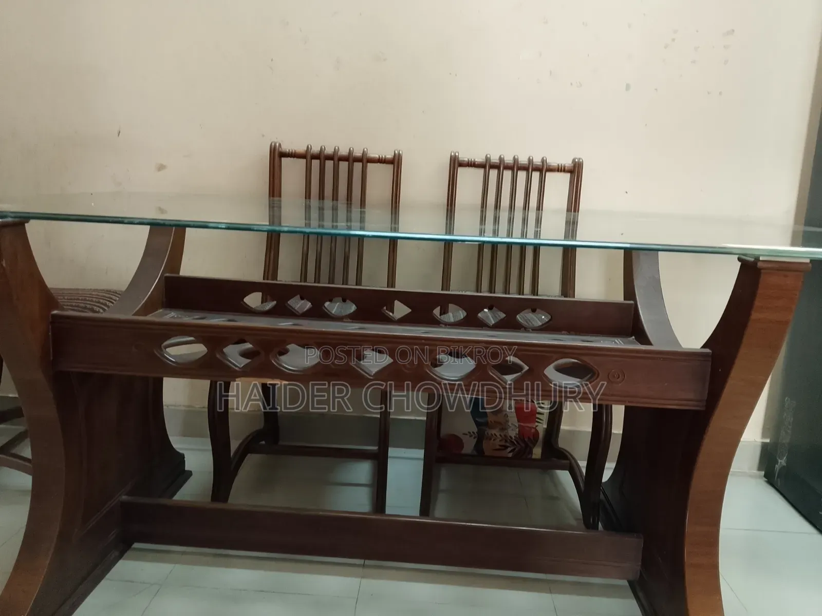 Hathil 6-chair glass dining table for sale