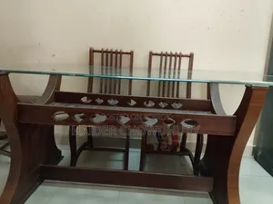 Hathil 6-chair glass dining table for sale