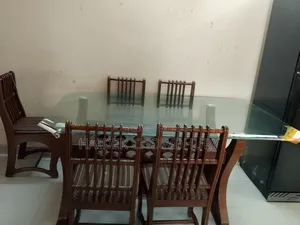Hathil 6-chair glass dining table for sale