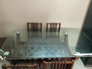 Hathil 6-chair glass dining table for sale