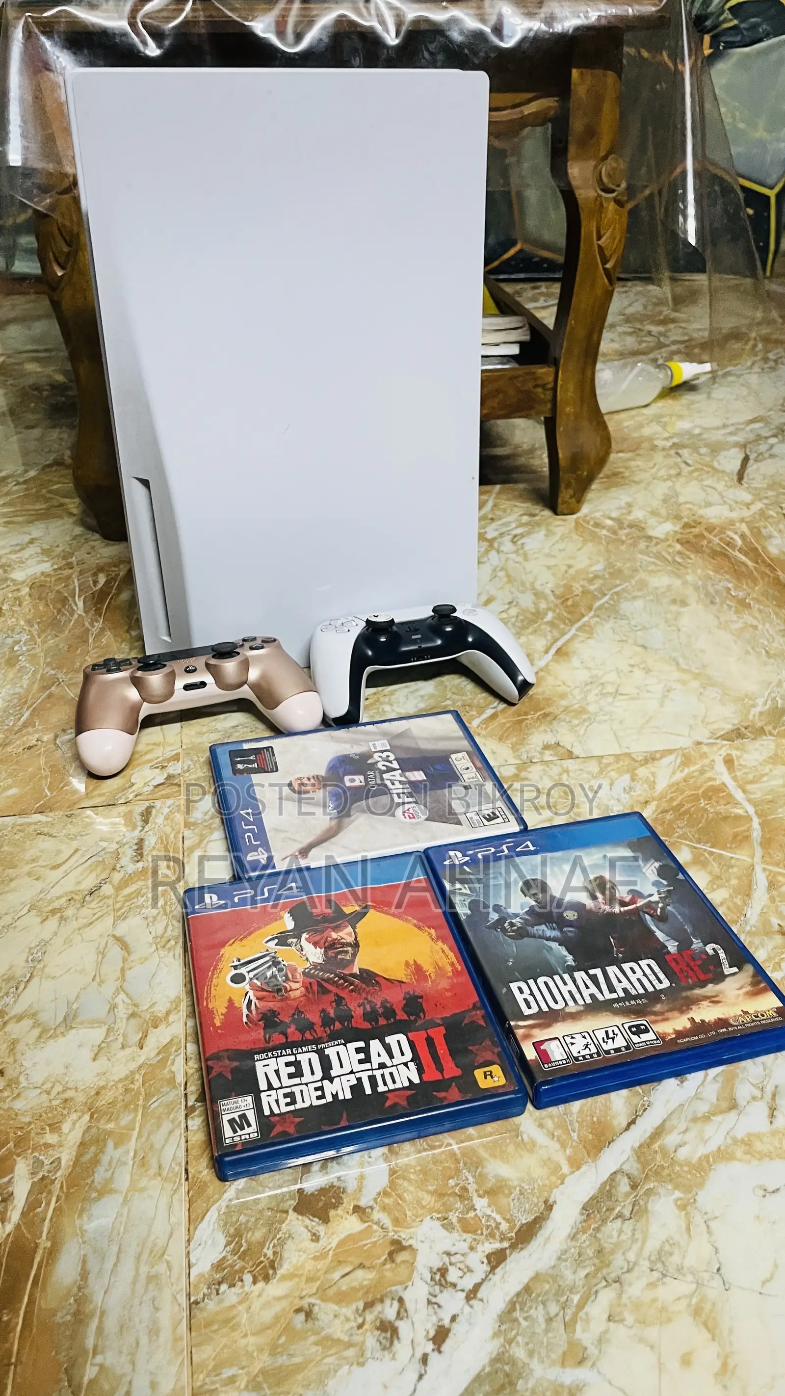 PS5 for Sale With 3 CDs and Extra Controller