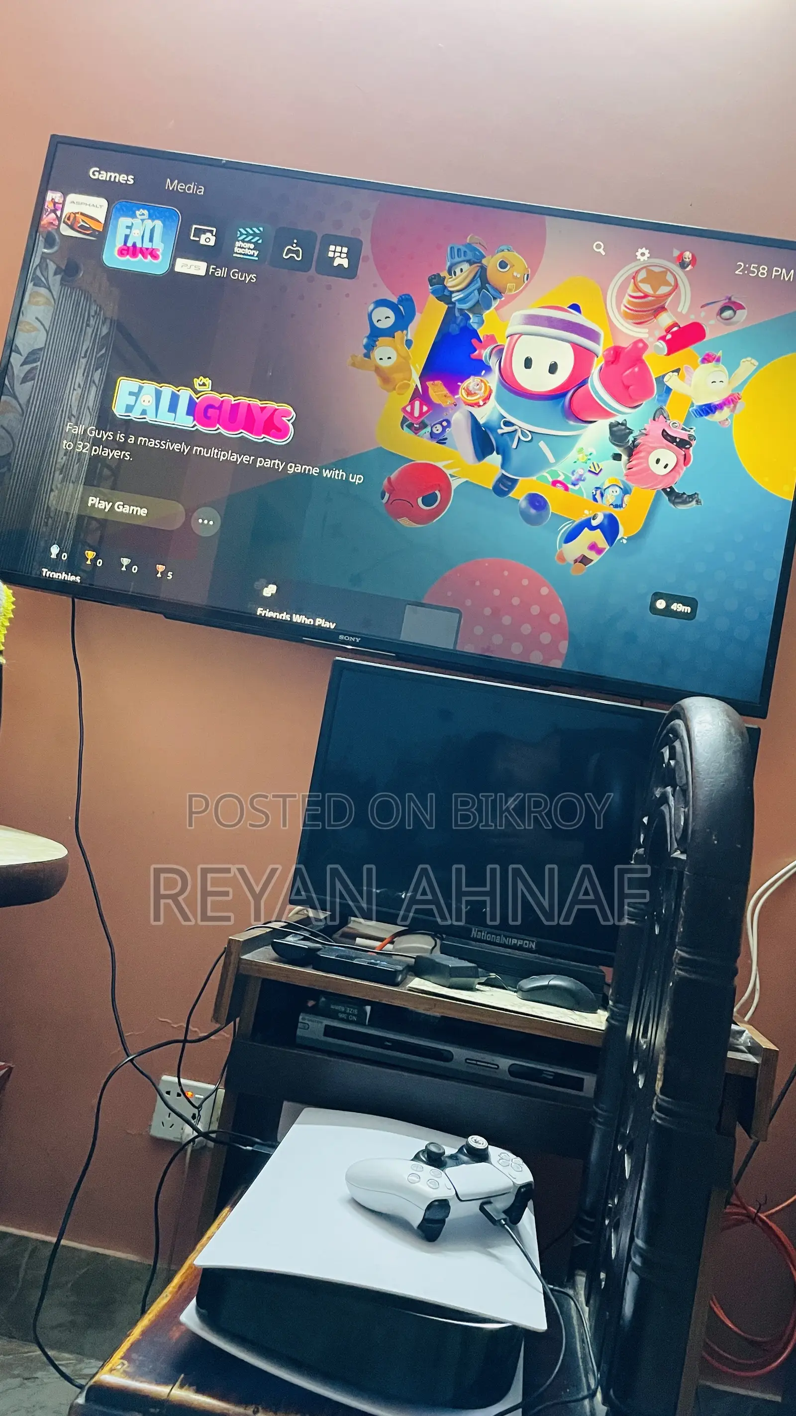 PS5 for Sale With 3 CDs and Extra Controller