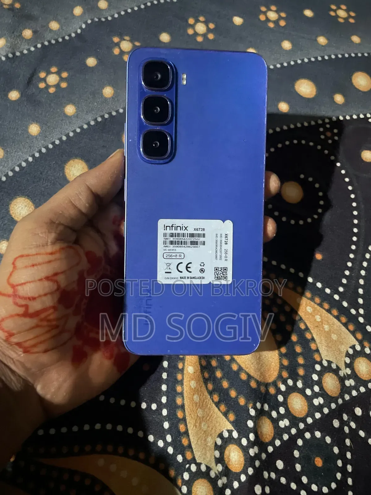 New Infinix Hot 60i 256 GB Blue