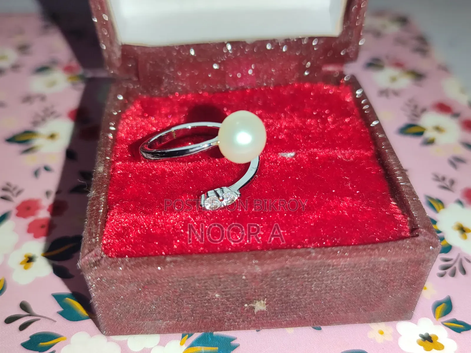 Elegant Pearl Ring With Box