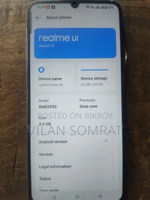 Realme Note 60 64 GB Gray