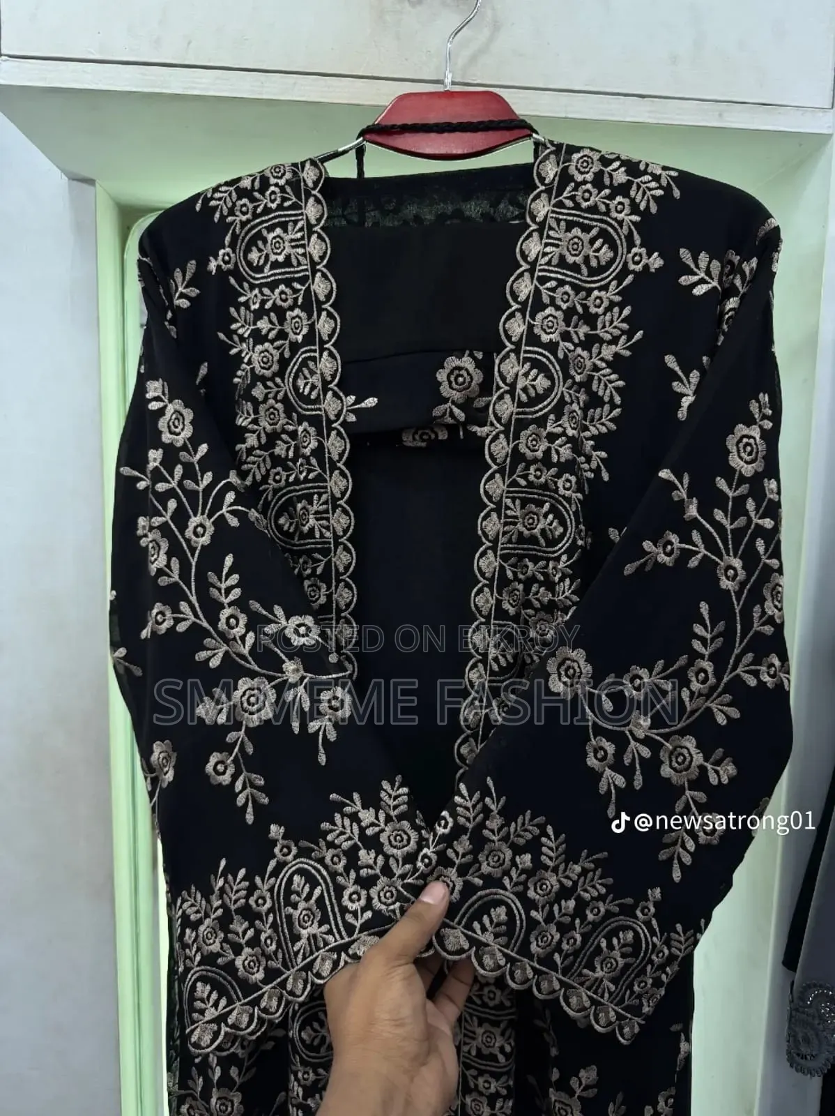 Full Bahar Embroidery Burqa (3-piece set)