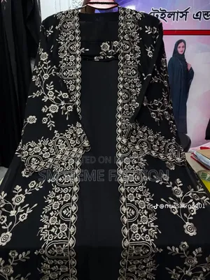 Full Bahar Embroidery Burqa (3-piece set)