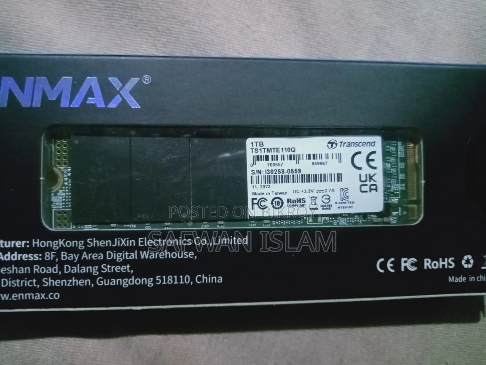 Transcend 1tb Nvme M.2 Ssd (Used Only 2 Hours)