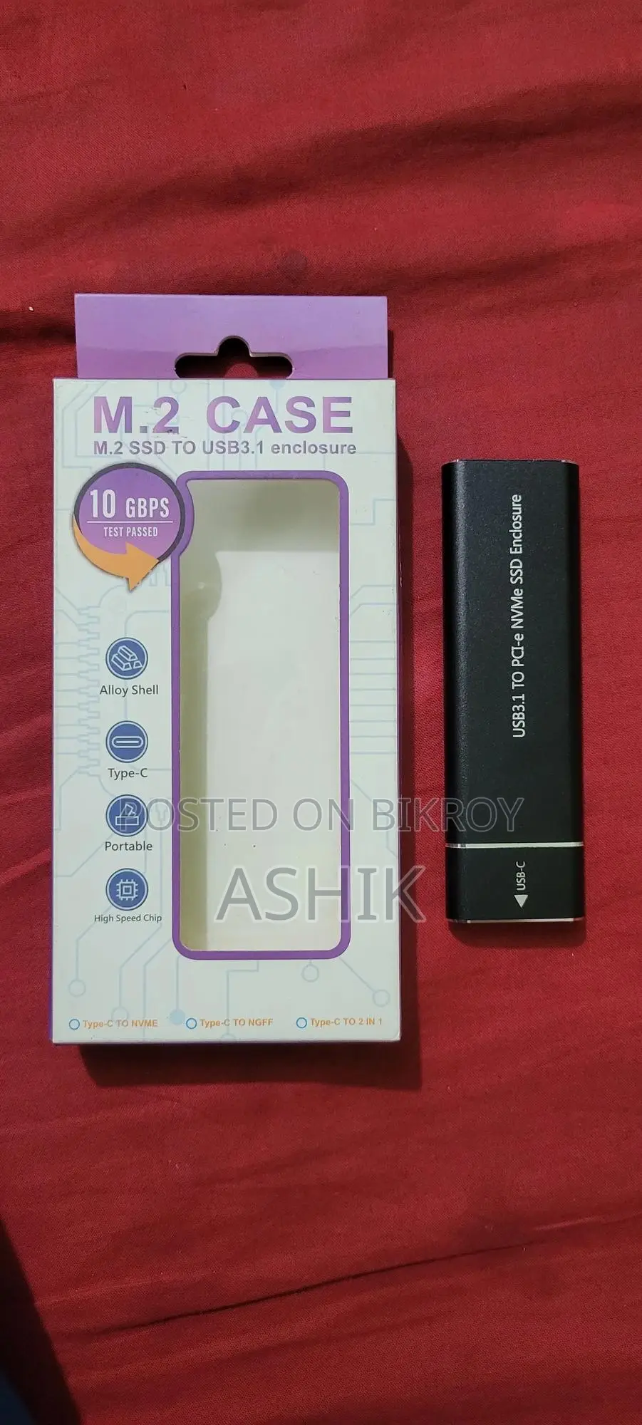 256GB SSD M.2 NVMe With Portable Case