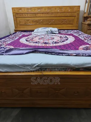 Jessore Teak Wood Semi-Box Bed 6/7