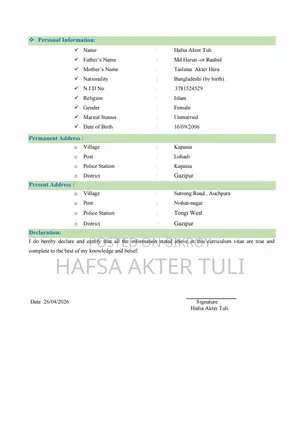 Customer Service CV