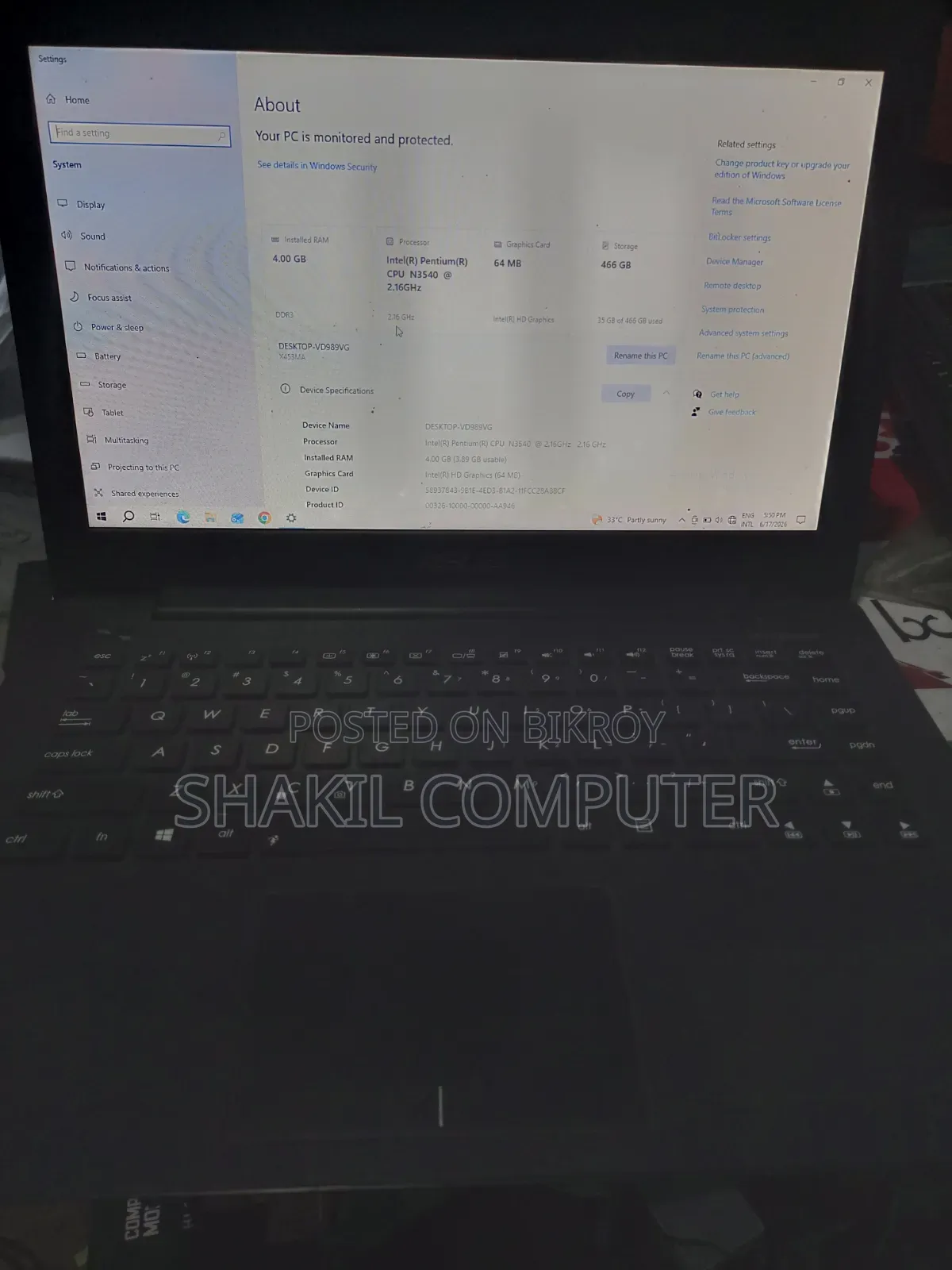 Laptop Asus X455LA 4GB HDD 500GB