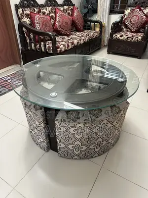 Circular Glass Center Table Set