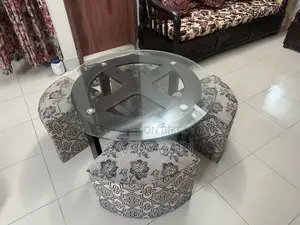 Circular Glass Center Table Set