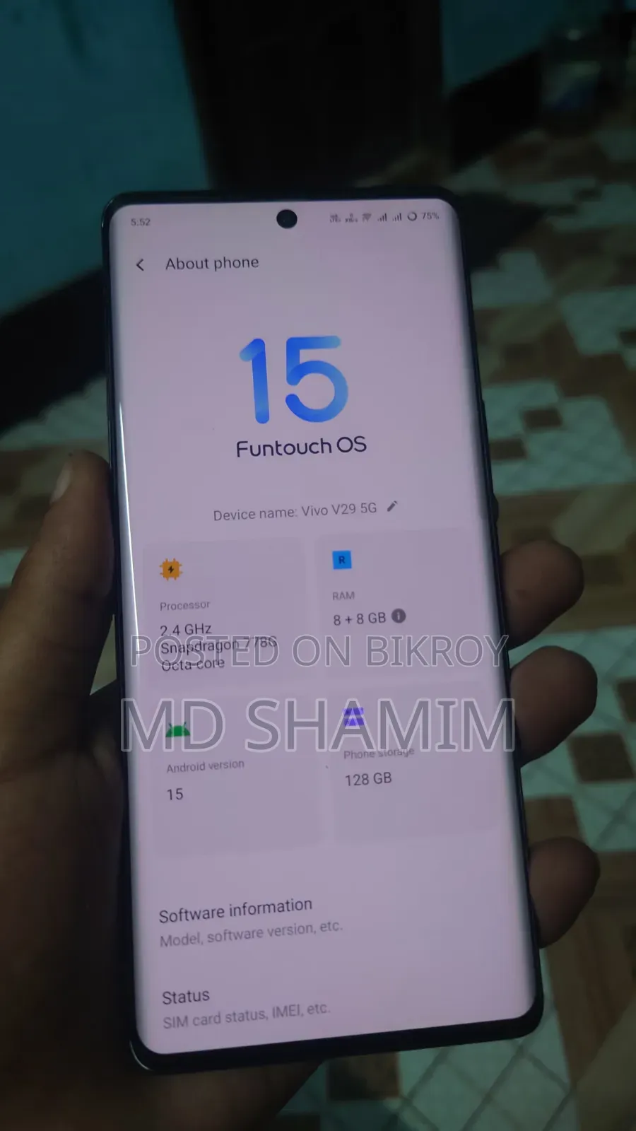 Vivo V29 5G 128 GB Black