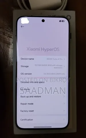 Xiaomi Redmi Turbo 4 Pro 256 GB White