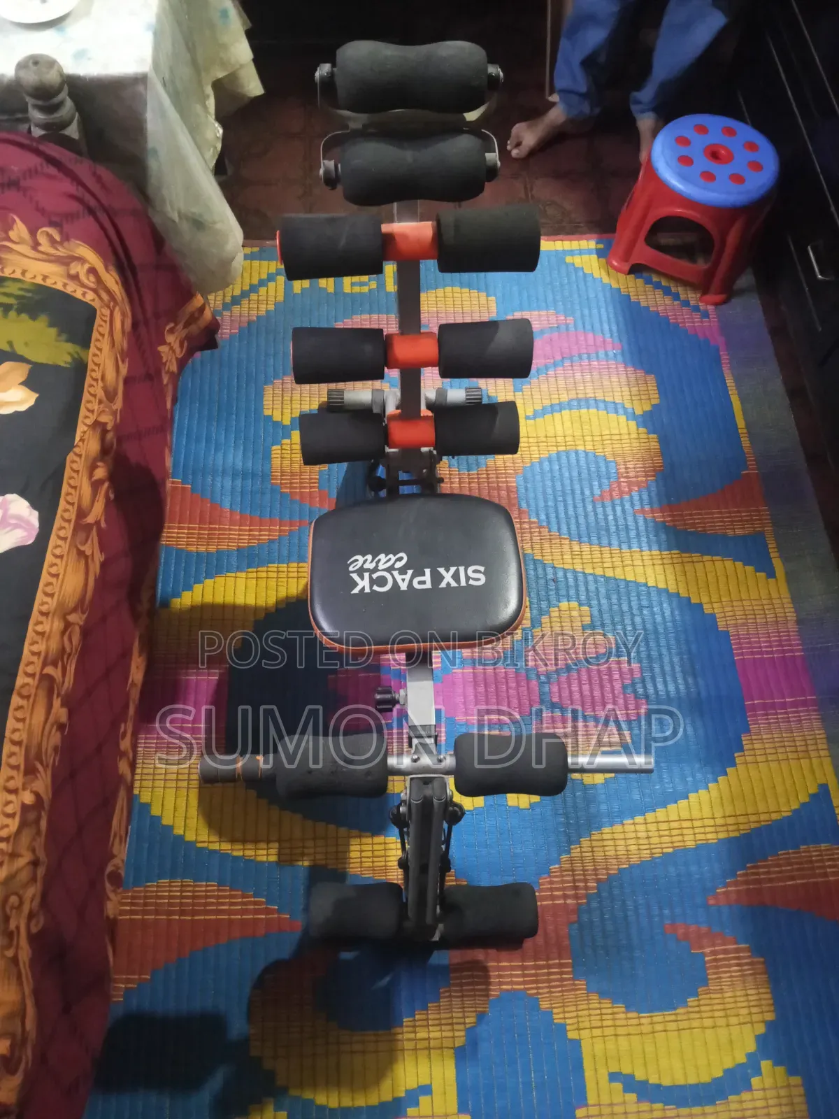 Six Pack Care Exercise Bench Black and Orange