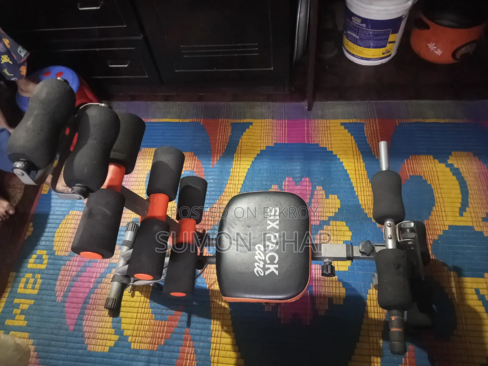 Six Pack Care Exercise Bench Black and Orange