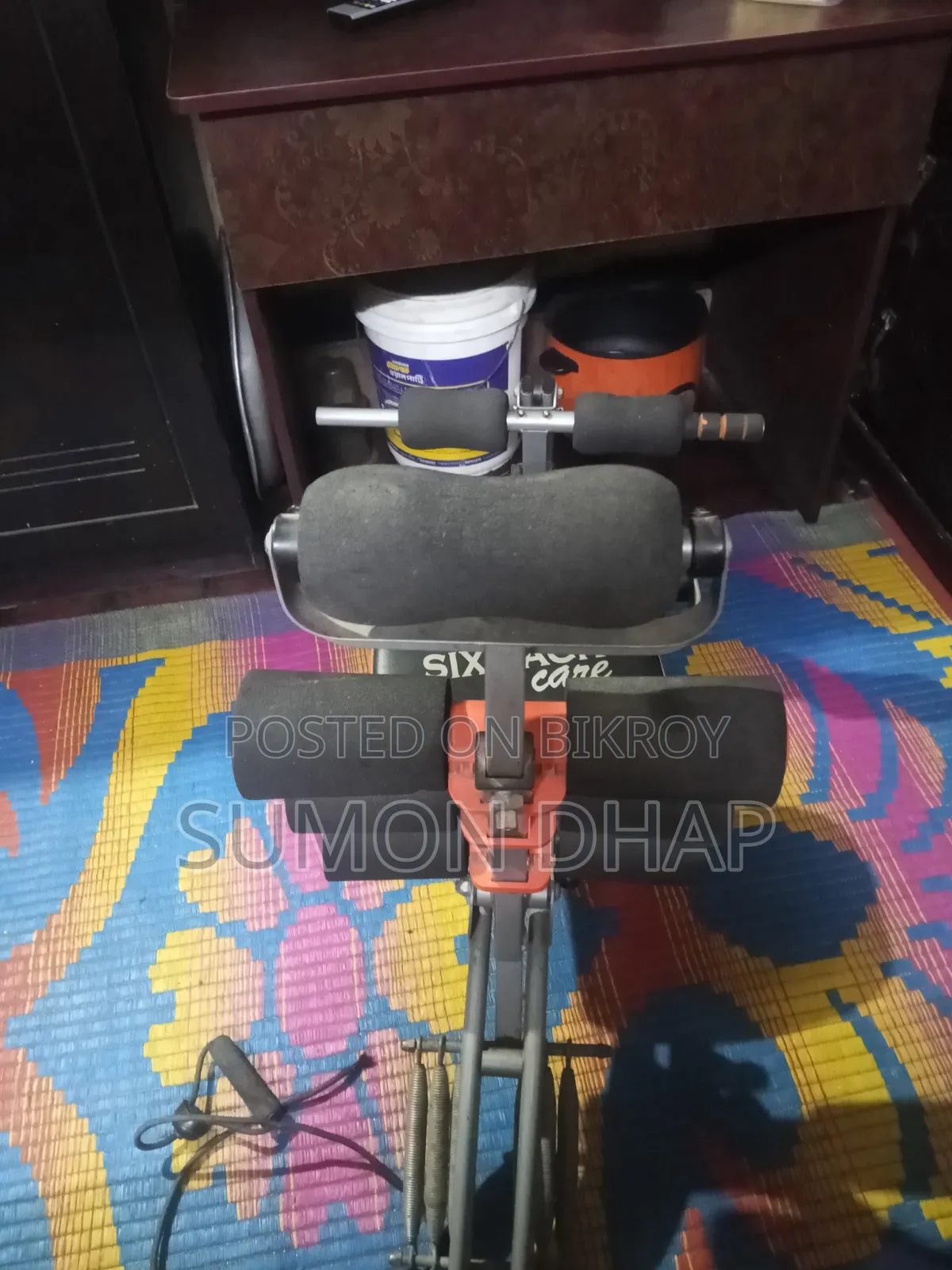 Six Pack Care Exercise Bench Black and Orange