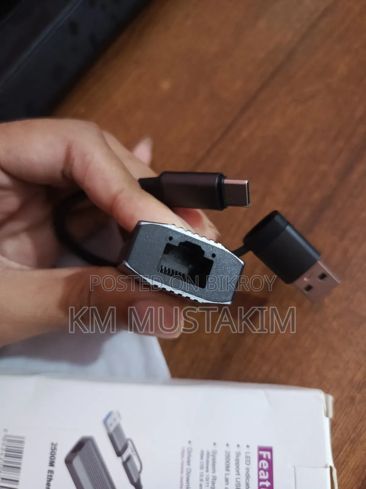 High-speed 2.5gbps Lan Adapter 2-in-1 Type-c Usb 5gbps Transfer Rate