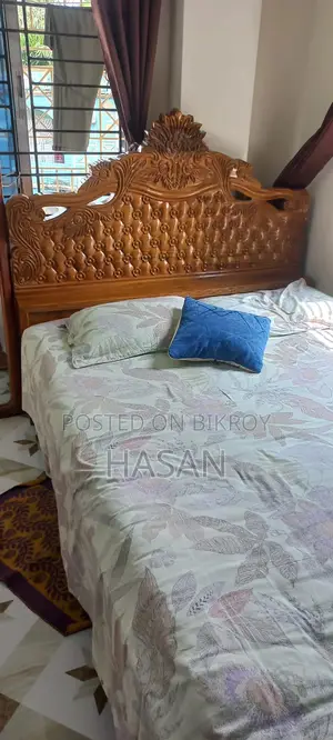 Teak Wood Semi-Box Bed