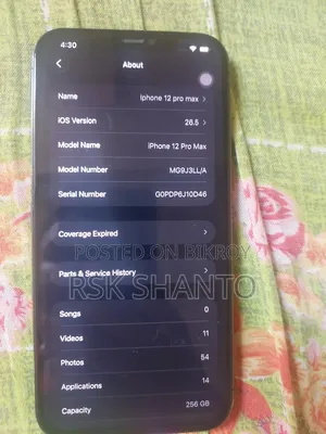 অ্যাপল আইফোন ১২ প্রো ম্যাক্স ২৫৬ জিবি ব্লু