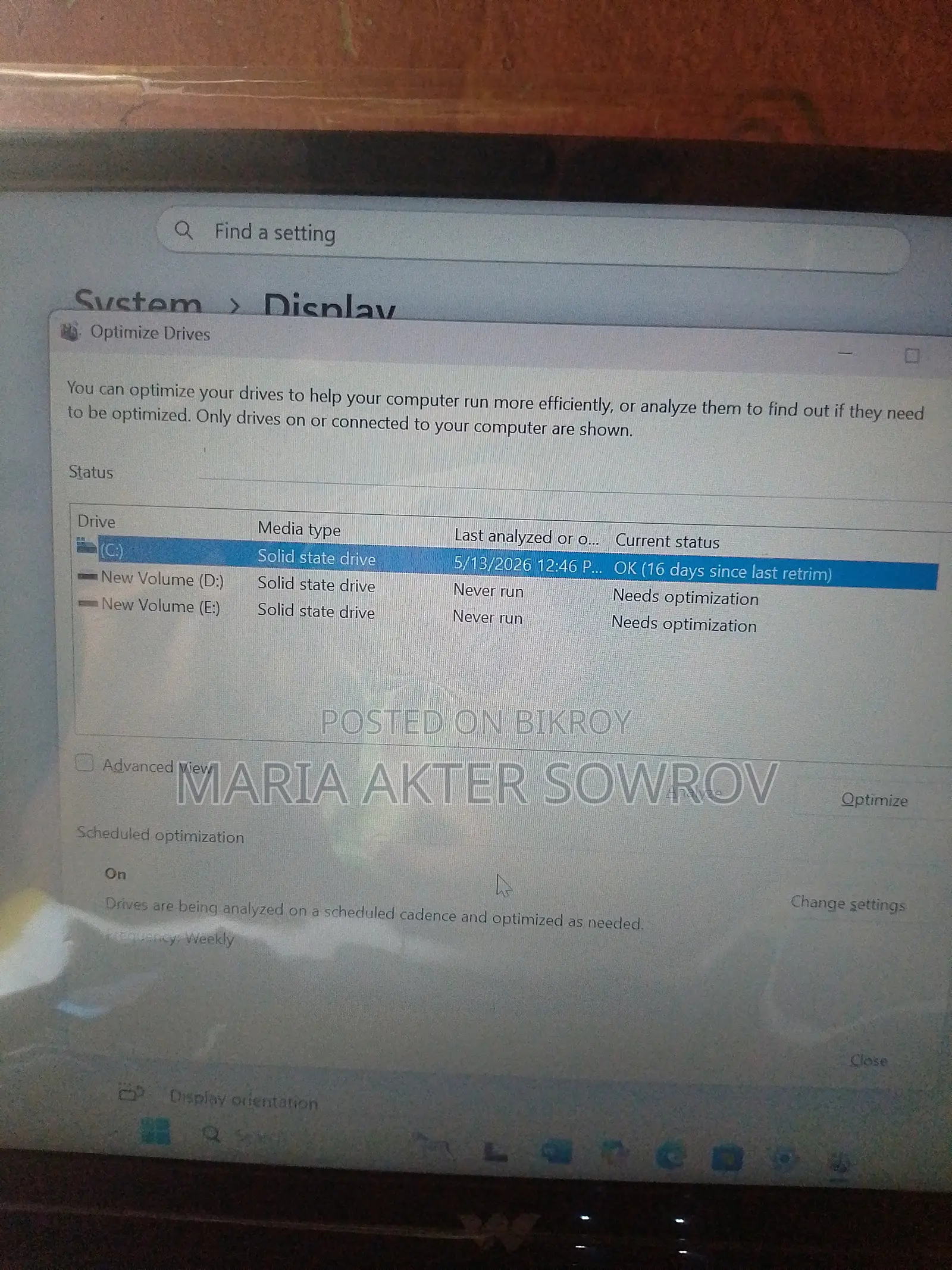 New Laptop 18GB HDD+SSD 128GB