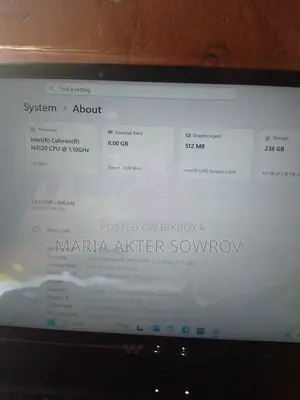 New Laptop 18GB HDD+SSD 128GB