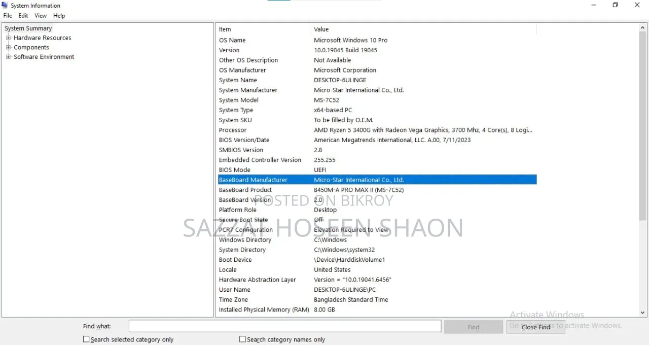 Desktop Computer 8GB AMD Ryzen 5 SSD 128GB