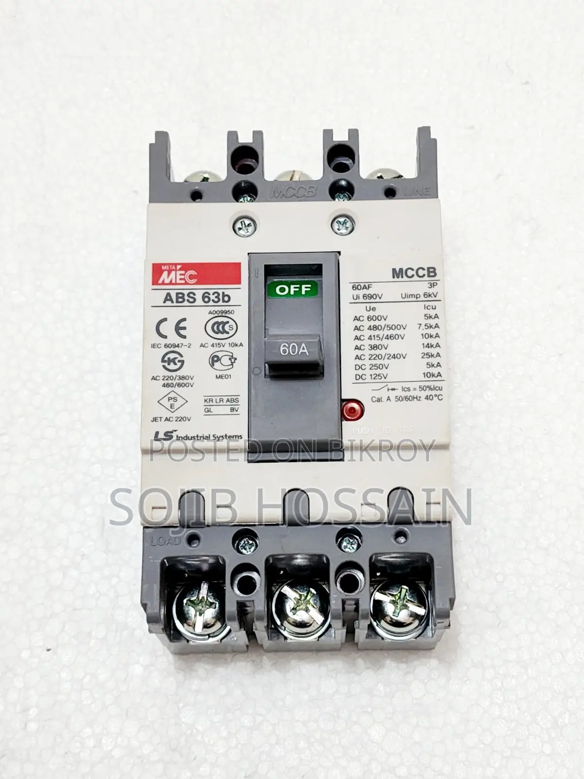 Mec McCb 60a 3 Pole (Abs 63b) For Sale