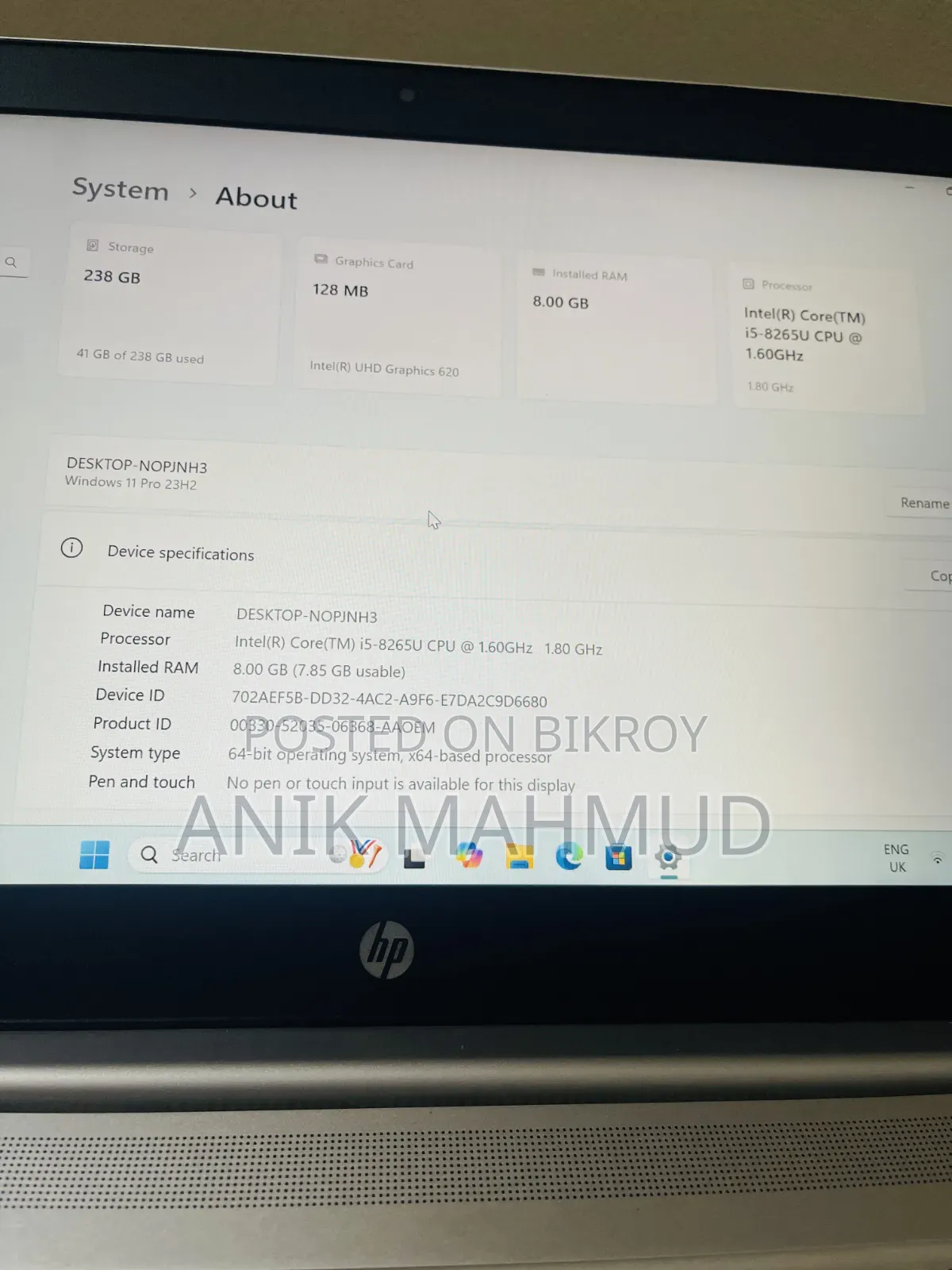 Laptop HP ProBook 440 G6 16GB Intel Core I5 SSD 256GB