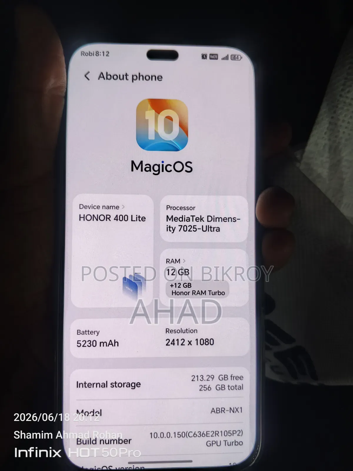 New Honor 400 Lite 256 GB White