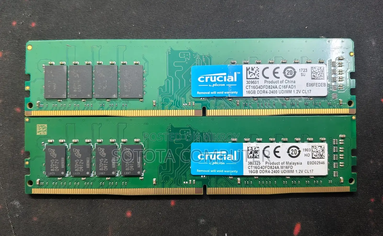 Crucial 16GB DDR4 2400MHz U-DIMM Desktop RAM
