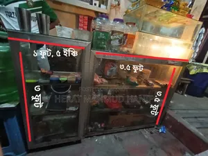Aluminum shelves for furniture shop.