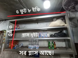 Aluminum shelves for furniture shop.