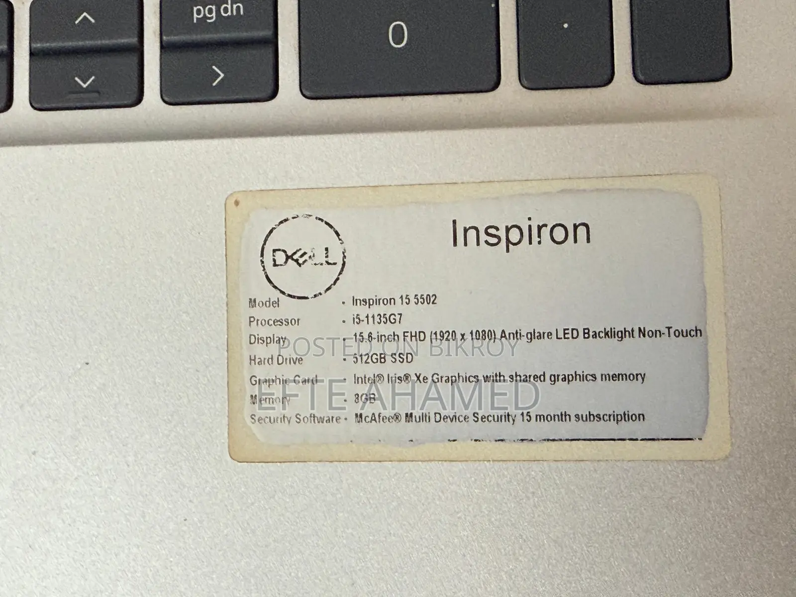Laptop Dell Inspiron 15 8GB Intel Core I5 SSD 512GB