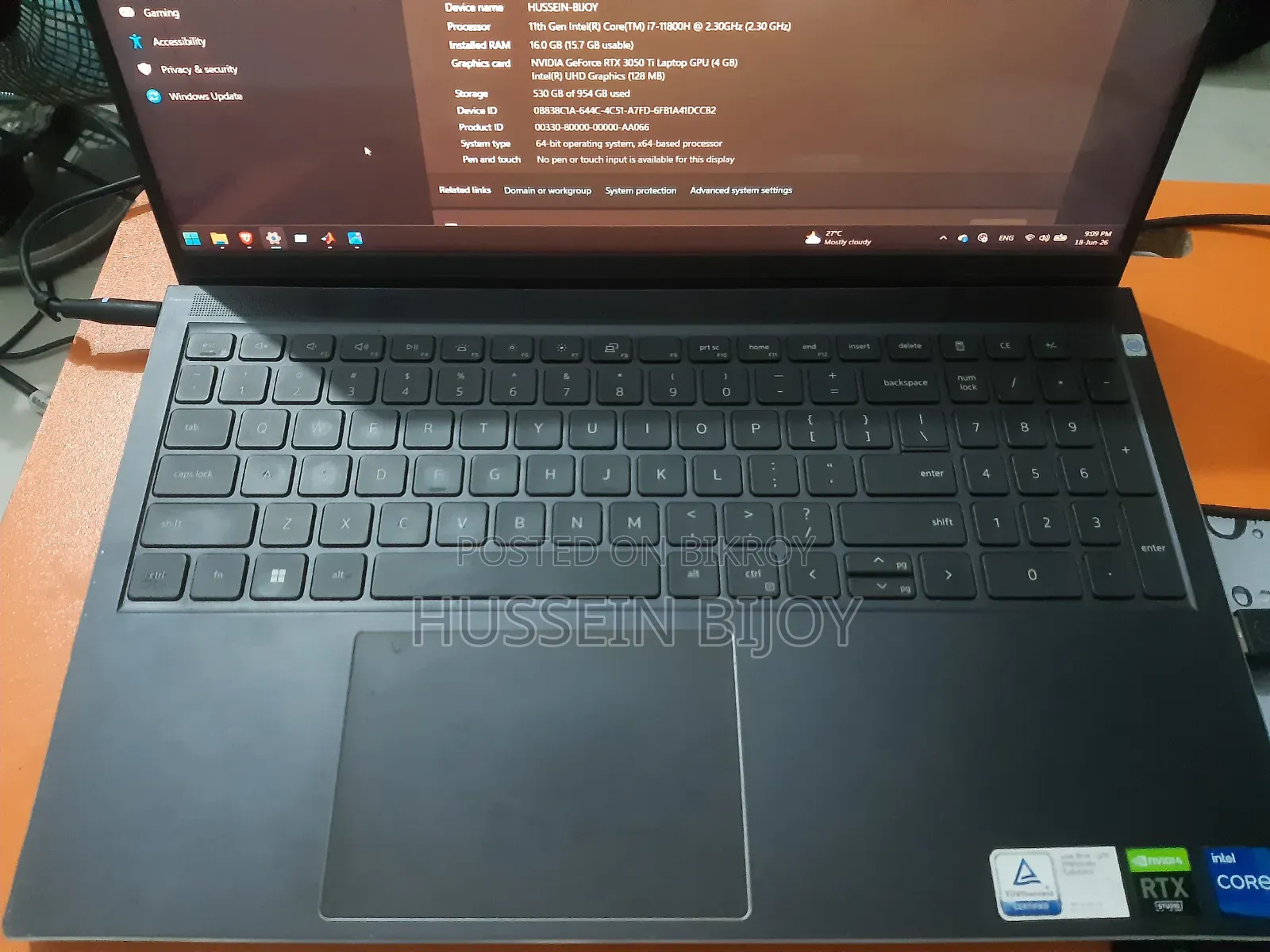 Laptop Dell Vostro 7510 16GB Intel Core i7 SSD 1TB