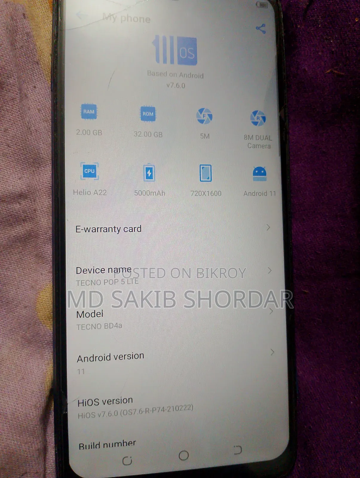 Tecno B3 Blue